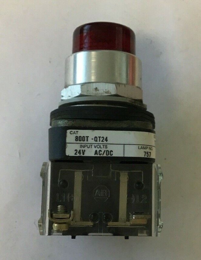 ALLEN BRADLEY 800T-QT24 SER.T RED PUSHBUTTON SWITCH 24VAC/DC #757 LAMP