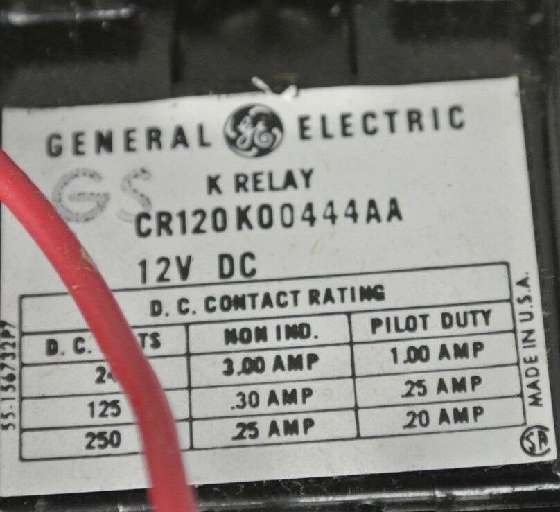 GENERAL ELECTRIC CR120F120B TRANSISTORIZED SENSITIVE RELAY 0-75 OHM NEW SURPLUS