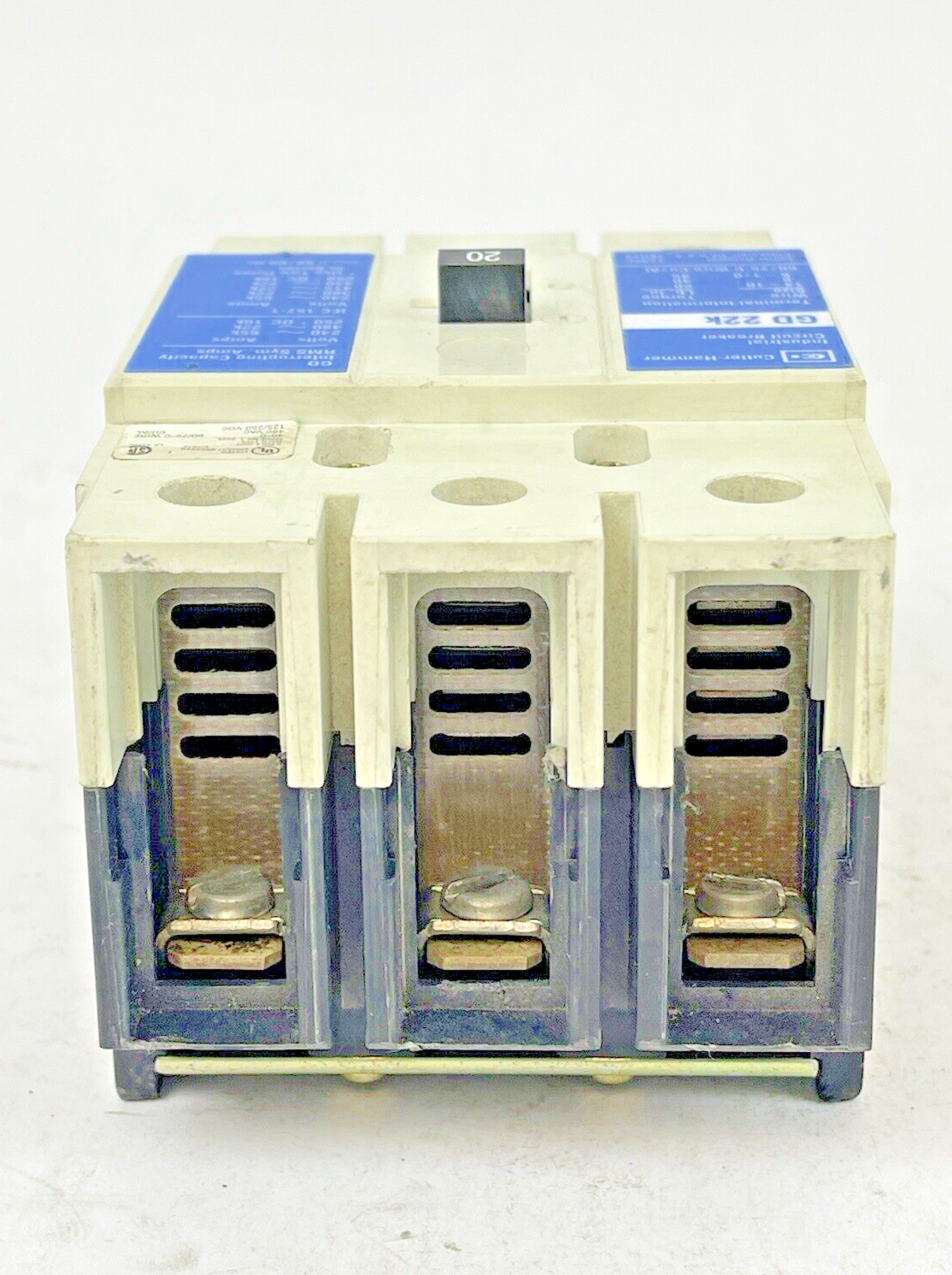 CUTLER-HAMMER - GD3020 - INDUSTRIAL CIRCUIT BREAKER - 3 POLE, 20 AMP, 480 V