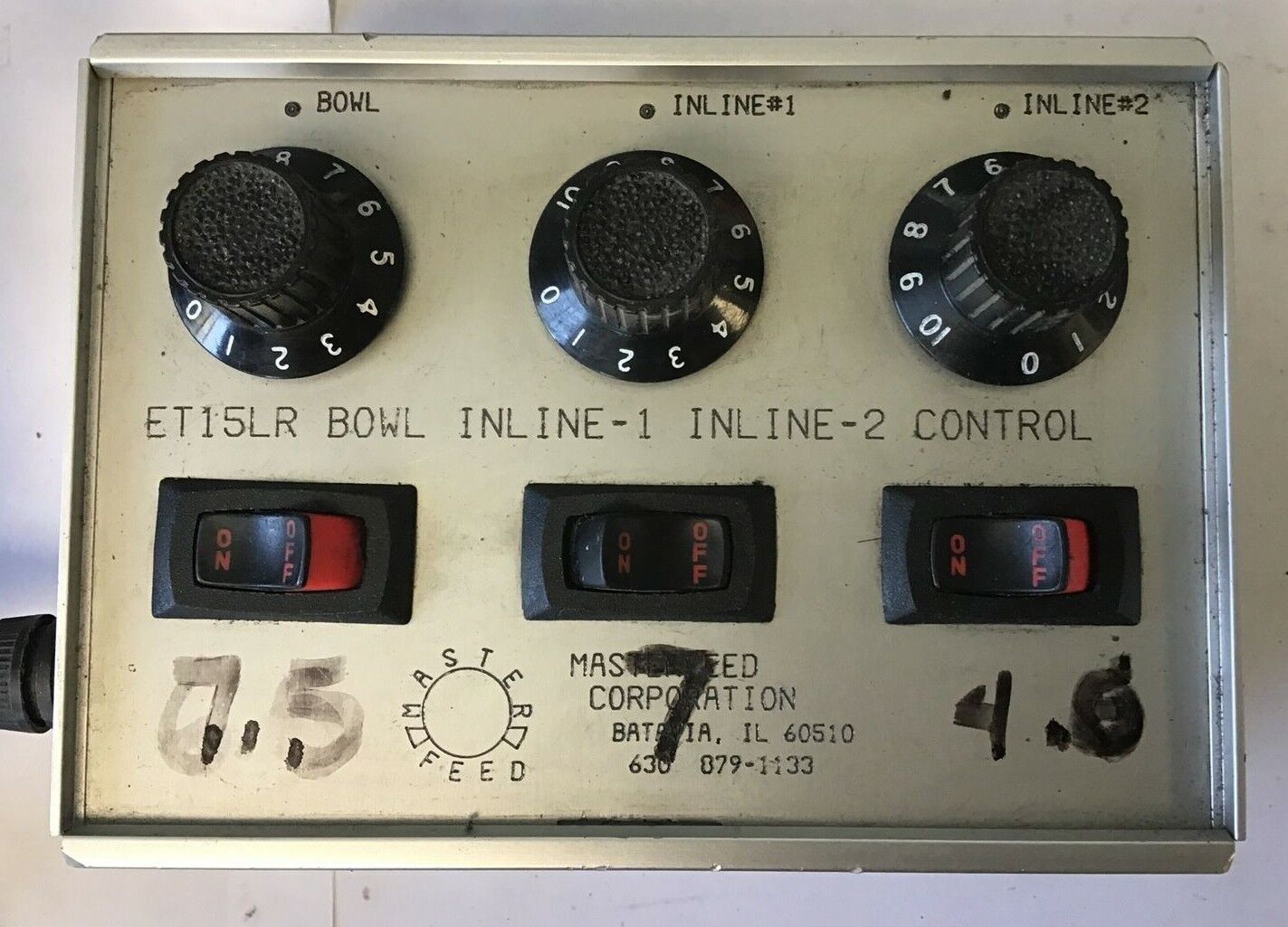 MASTERFEED ET15LR CONTROL FEEDER 15A 115V SWITCH
