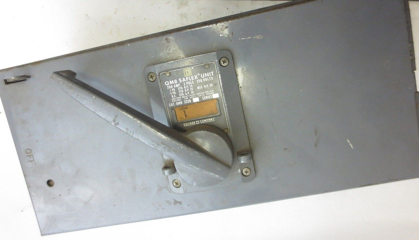 SQUARE D QMB-2220 - QMB SAFLEX UNIT / SAFETY SWITCH / BUS PLUG - 250V, 200A, 2-P