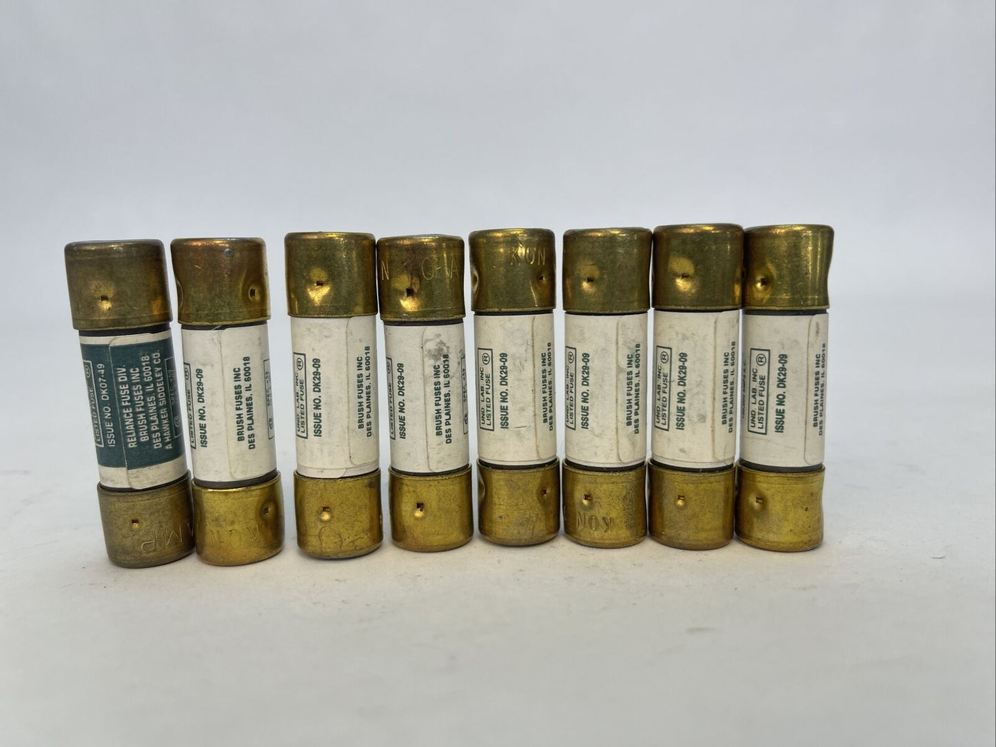 RELIANCE/BRUSH KON10 ONE TIME CLASS K5 FUSE 10AMP 250VAC (LOT OF 8)