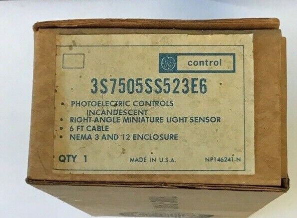GENERAL ELECTRIC 3S7505SS523E6 PHOTOELECTRIC CONTROLS 6FT