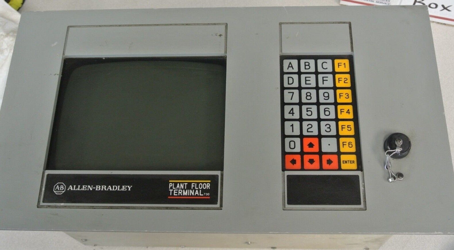 ALLEN-BRADLEY 1784-T30G PLANT FLOOR TERMINAL / 9" GREEN SCREEN / 966998-010
