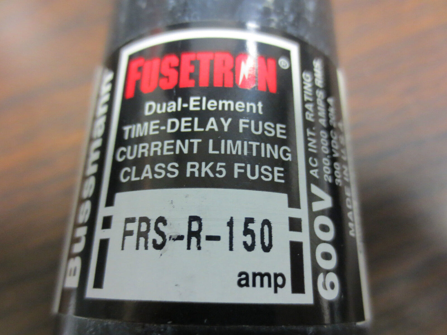 BUSSMANN FRS-R-150 FUSETRON TIME-DELAY FUSE 150A 600VAC 300VDC