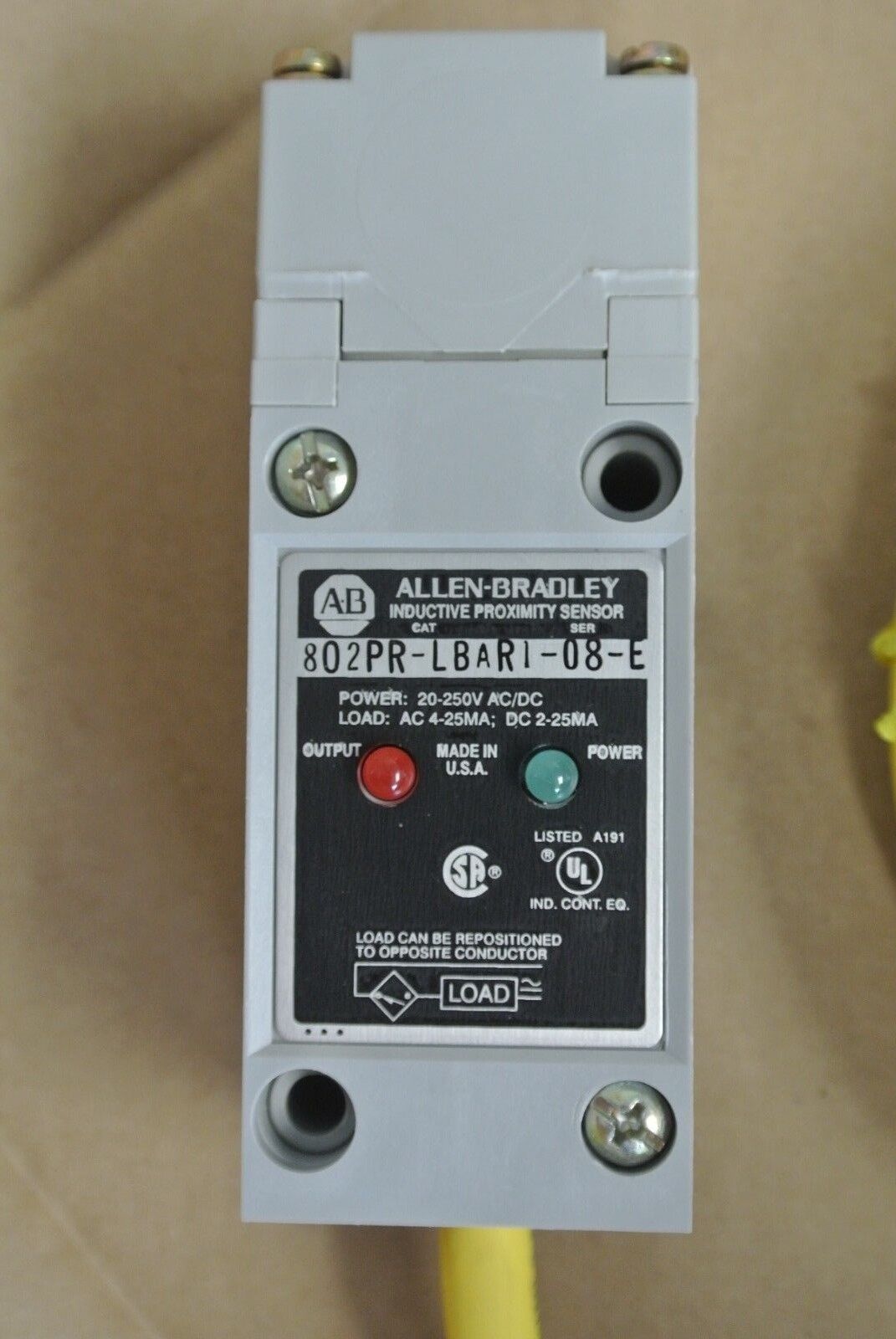 ALLEN-BRADLEY 802PR-LBAR1-08 SER.E PROXIMITY SWITCH 20-250VAC/DC / 8ft