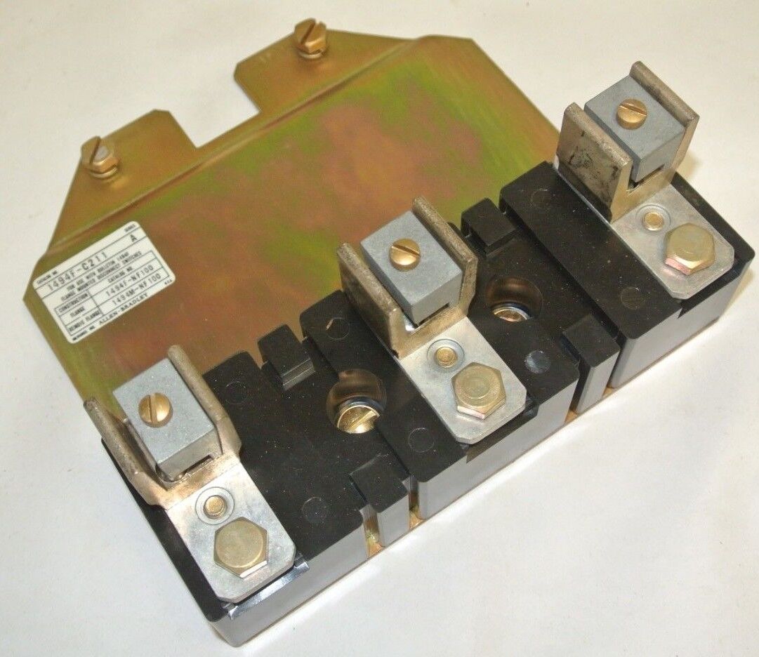 ALLEN-BRADLEY 1494F-C211 Ser. A FUSE BLOCK ADAPTER PLATE 250V, 100A w/ X-400656