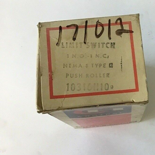 CUTLER HAMMER 10316H10D LIMIT SWITCH 1N.O.-1N.C. PUSH ROLLER