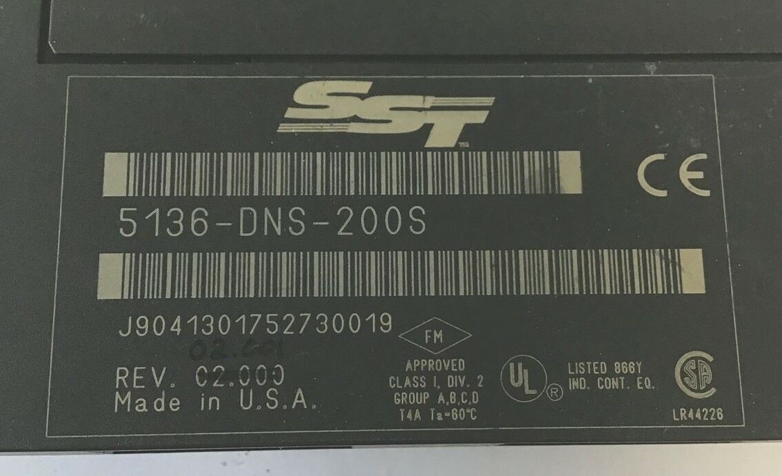 SIEMENS 5136-DNS-200S DEVICENET SST 24VDC MODULE REL 2.001