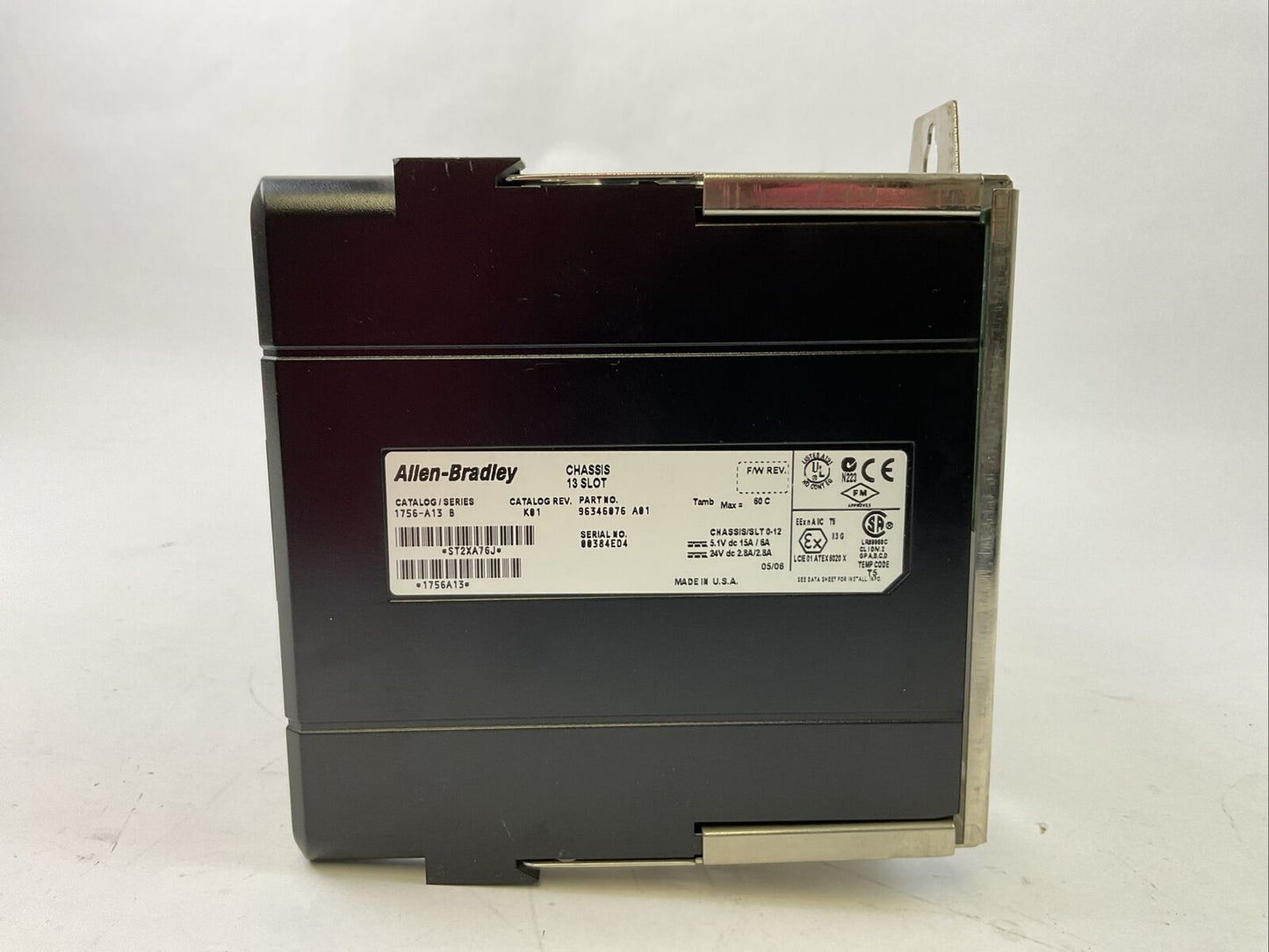 ALLEN BRADLEY 1756-PA72 SER C CAT REV B01 AC POWER SUPPLY 1756-A13 CAT REV K01