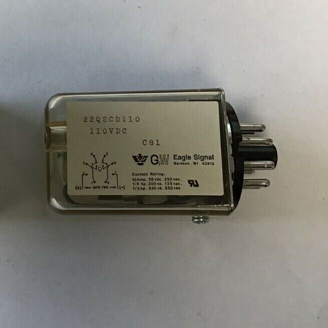 EAGLE SIGNAL 22Q2CD110 110VDC RELAY 10A 250VAC