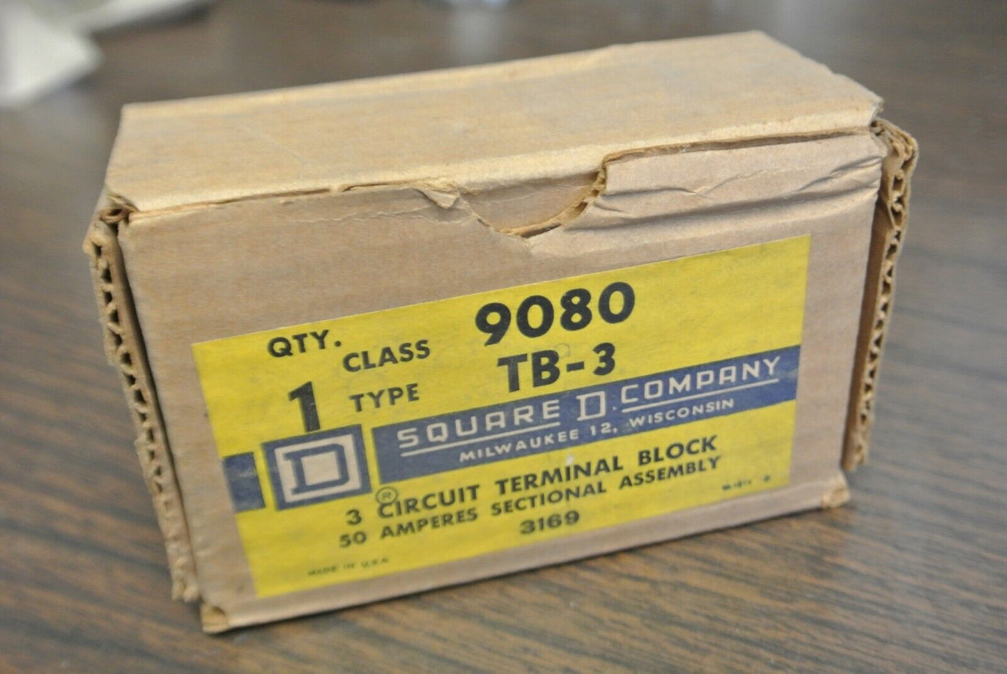SQUARE D 9080 TB-3 / THREE-CIRCUIT TERMINAL BLOCK / 50A / NEW SURPLUS