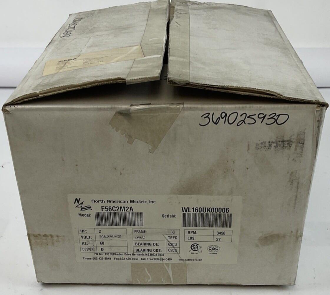 NORTH AMERICAN ELECTRIC F56C2M2A MOTOR 3450RPM 2HP 60HZ FRM.56C 460V