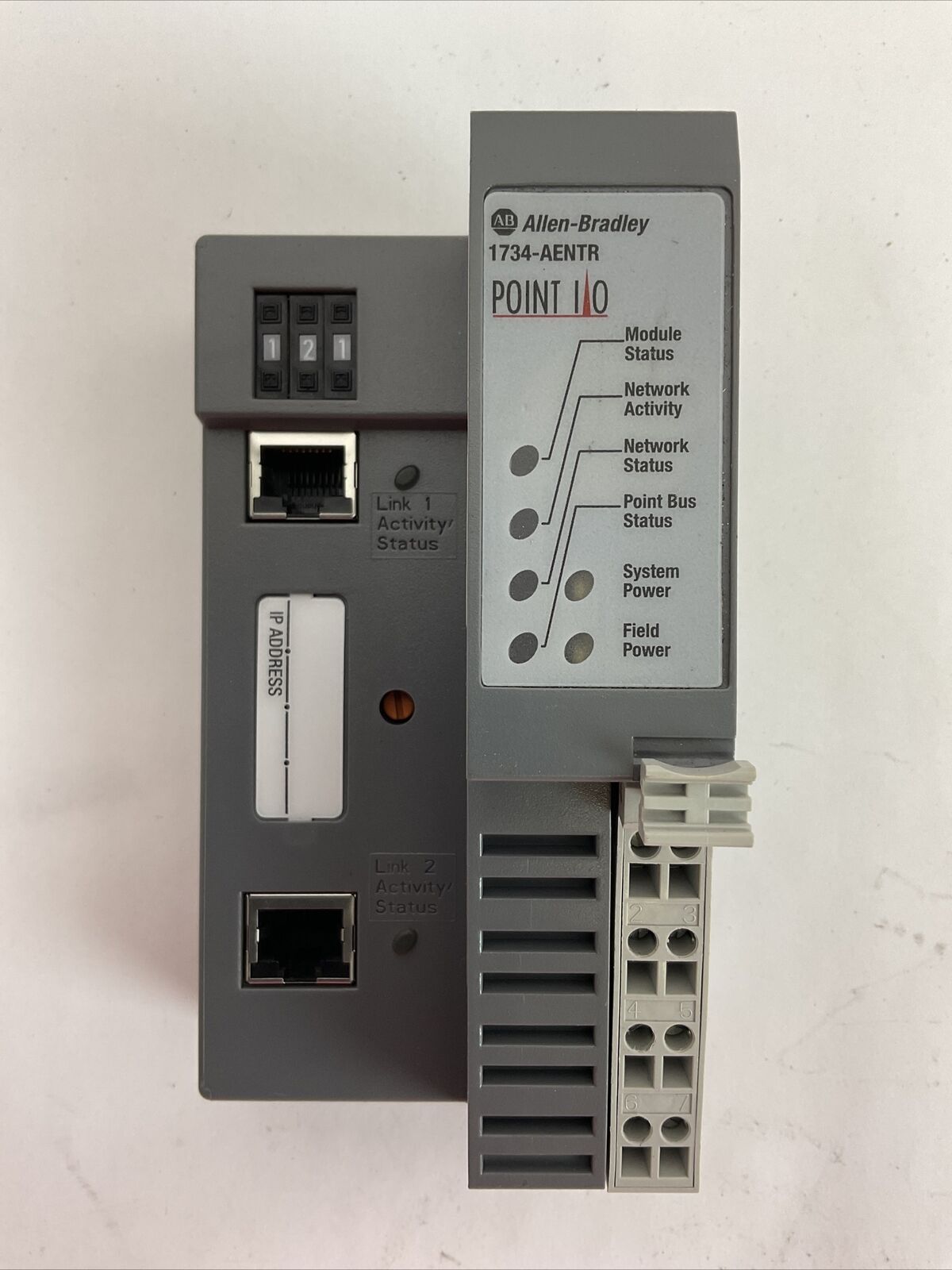 ALLEN BRADLEY 1734-AENTR SER C FW 6.012 COMMUNICATIONS ADAPTER MODULE POINT I/O