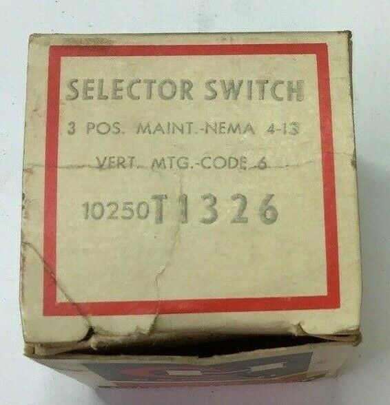 CUTLER HAMMER 10250T1326 SELECTOR SWITCH 3 POS CAM CODE#2