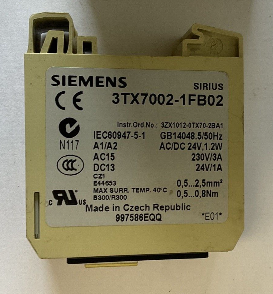 SIEMENS 3TX7002-1FB02 RELAY 230V 3A ***LOTOF3****
