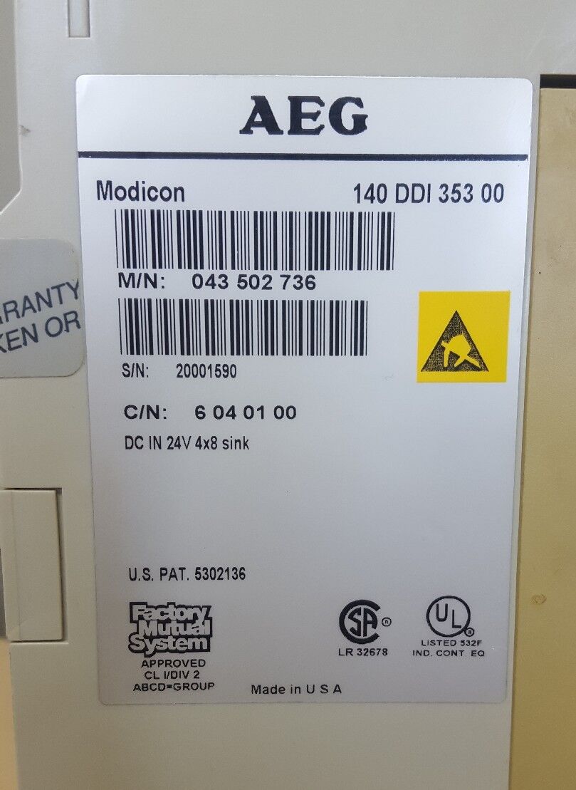 Schneider 140 DDI 353 00 24 VDC IN TSX Quantum Modicon 140DDI35300C