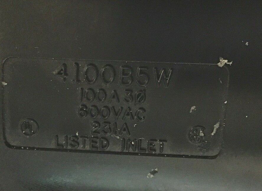 HUBBELL 4100B5W PIN & SLEEVE WATERTIGHT 100A 600VAC 3 POLE 4 WIRE GROUND