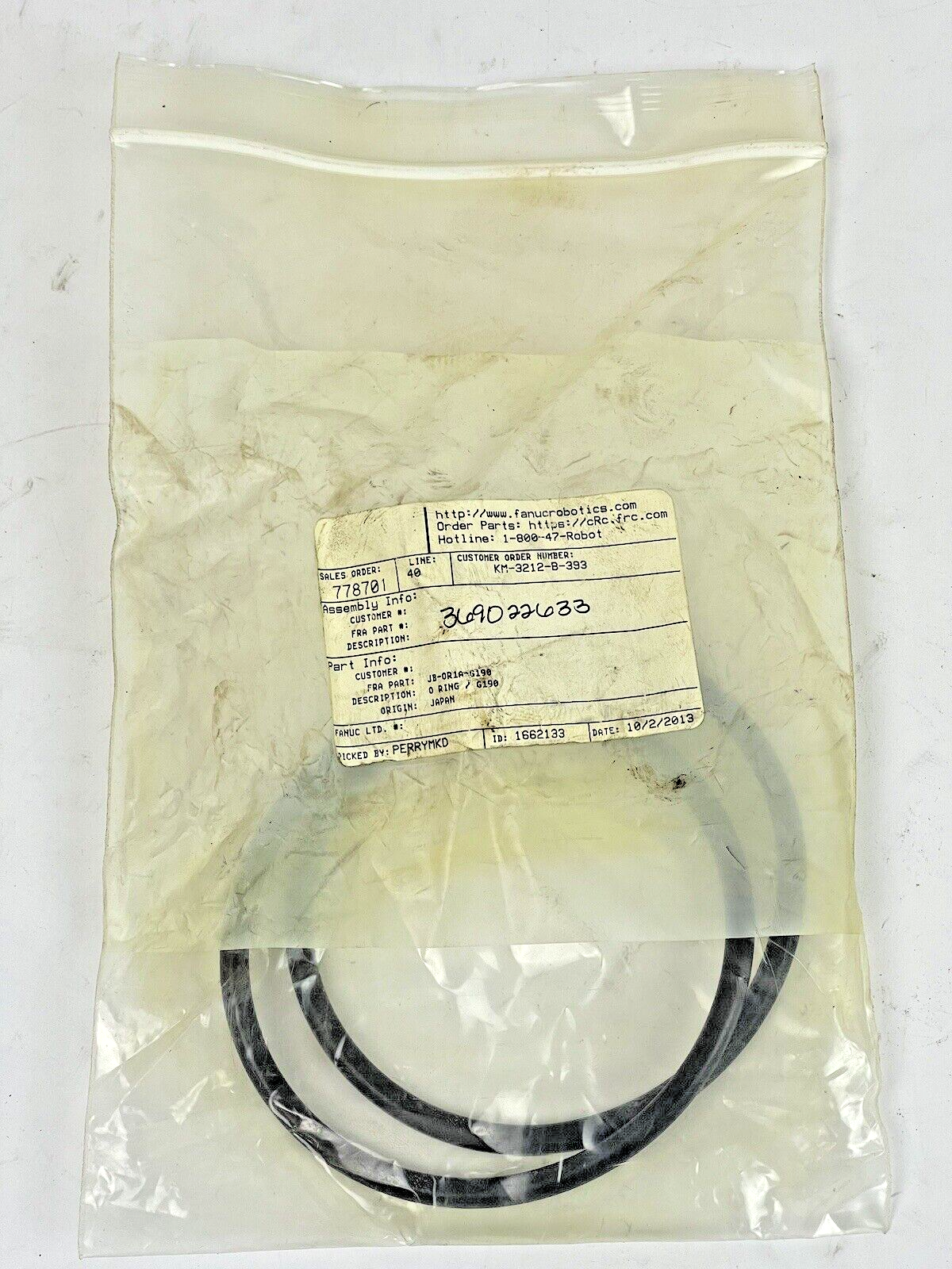FANUC - JB-OR1A-G190 - O-RING REPLACEMENT FOR ROBOT 8" DIAMETER, BLK O RING G190