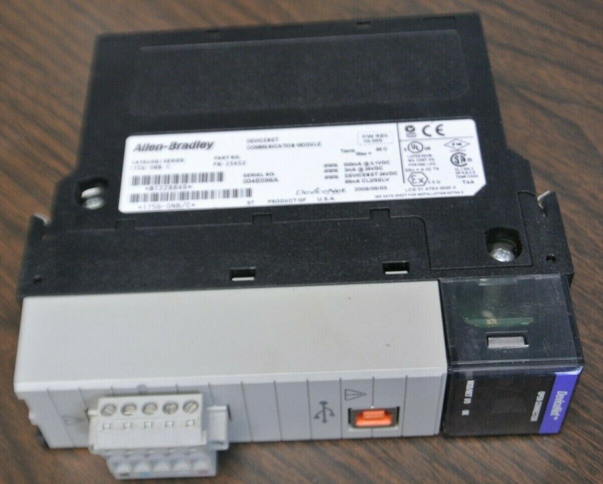 ALLEN-BRADLEY 1756-DNB Series C DEVICENET COMMUNICATION MODULE / PN-23452 24VDC