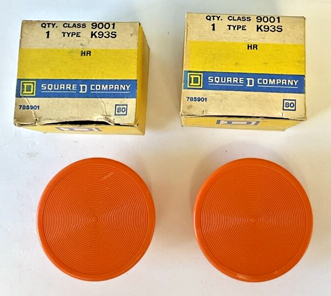 SQUARE D 9001 K93S XL SCREW ON MUSHROOM HEAD PUSH BUTTON***LOTOF2***