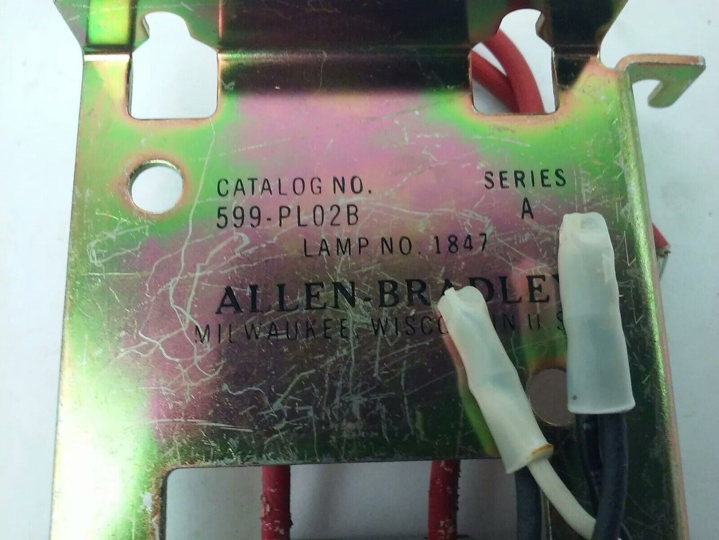 ALLEN BRADLEY 599-PL02B SER. A, PILOT LIGHT W/ RED LENS, SIZES 0-1-2, 480V- 60HZ