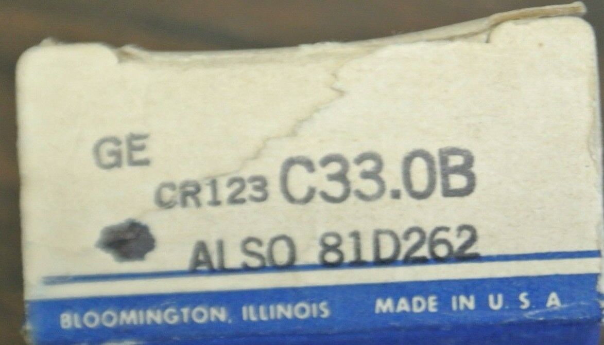 GENERAL ELECTRIC CR123C33.0B RELAY HEATER ELEMENT / NEW SURPLUS