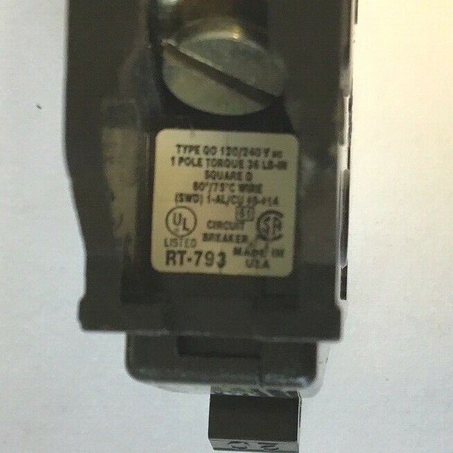 SQUARE D QO120 CIRCUIT BREAKER 20A 10KA ***LOTOF5***