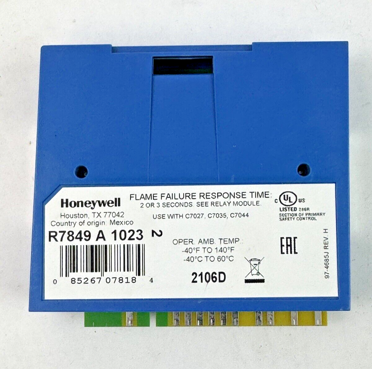 HONEYWELL - RM7890 A 1015 - ULTRAVIOLET FLAME AMPLIFIER - BURNER CONTROL