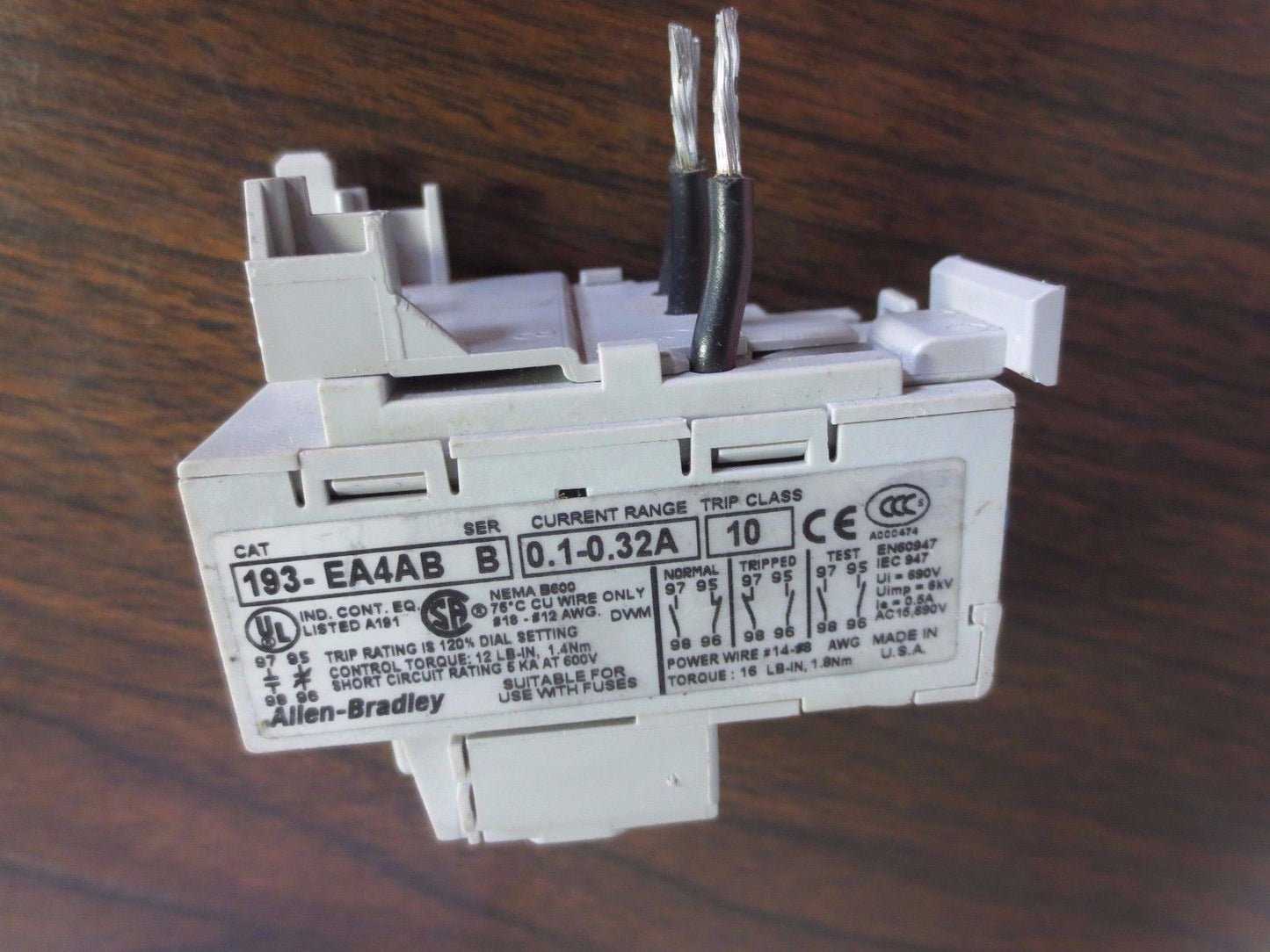 ALLEN-BRADLEY 193-EA4AB SOLID STATE OVERLOAD RELAY - 0.1-0.32A