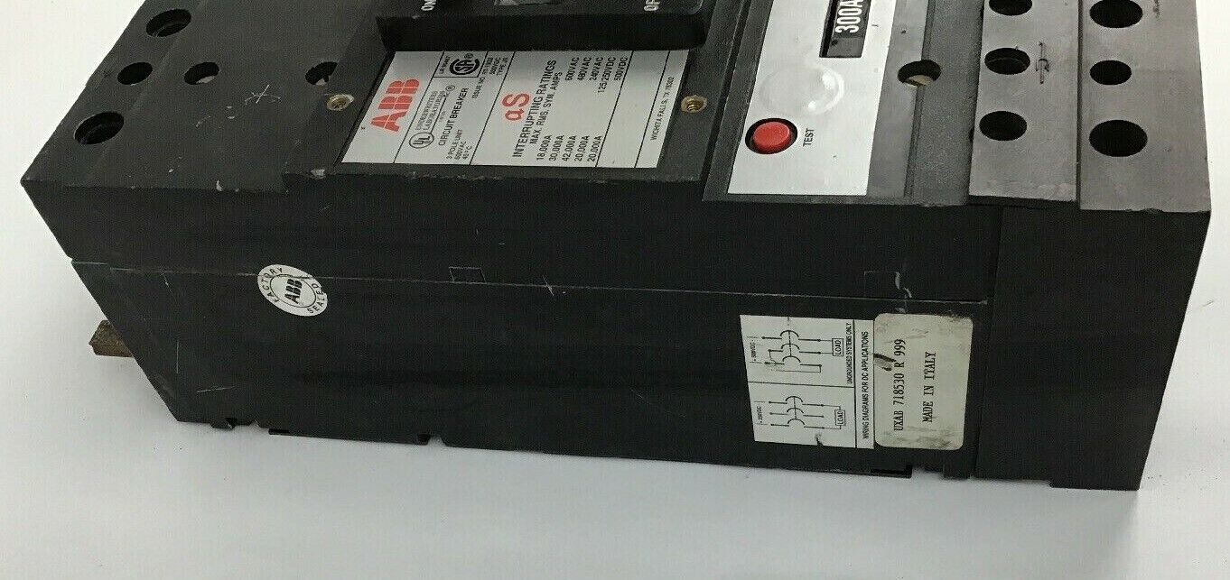 ABB UXAB 718530 R 999 300AMP CIRCUIT BREAKER TYPE JS 500VDC/480VAC