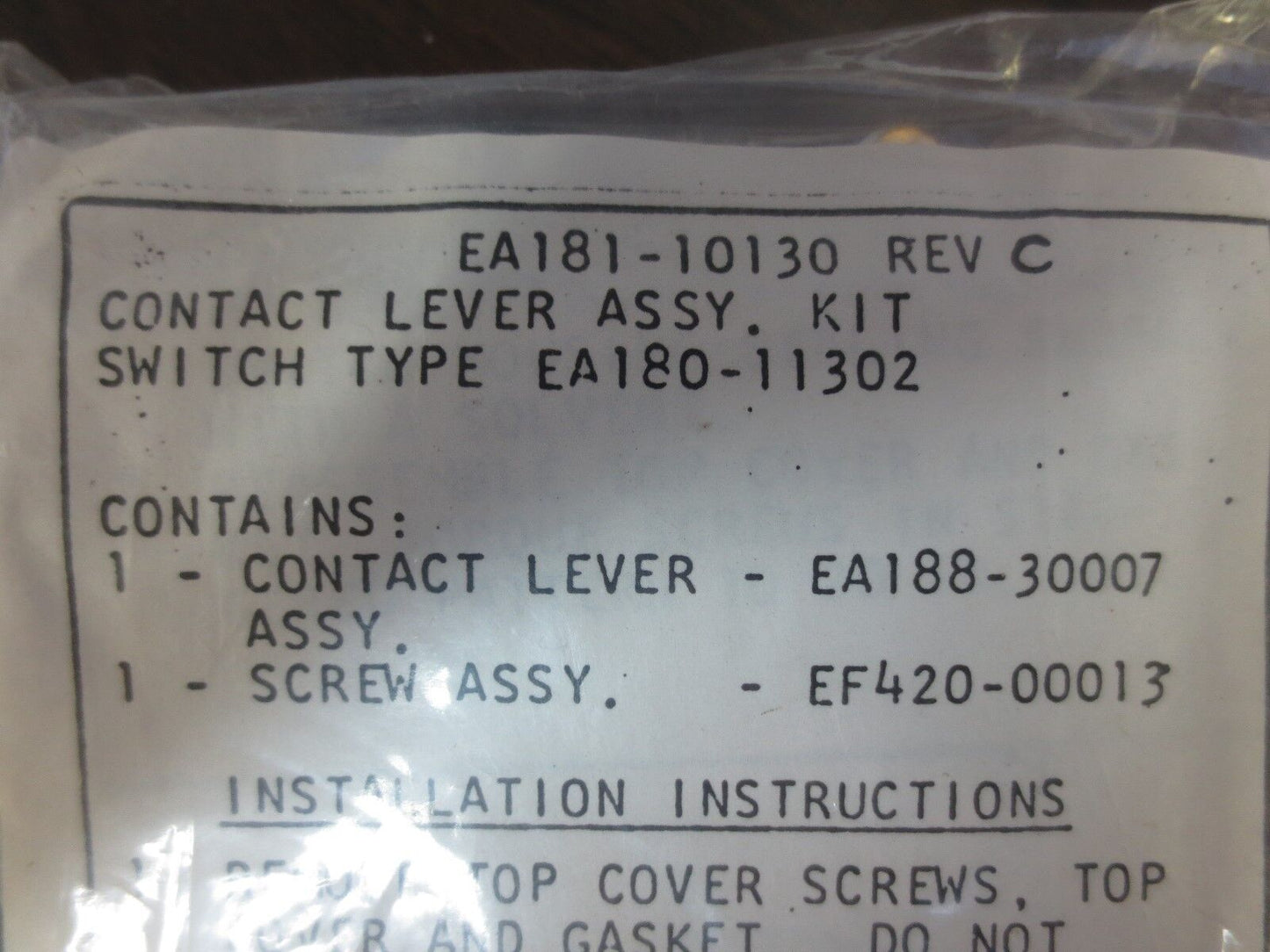 NAMCO EA181-10130 Rev. C CONTACT LEVER ASSY KIT for EA180-11302 - NEW SURPLUS