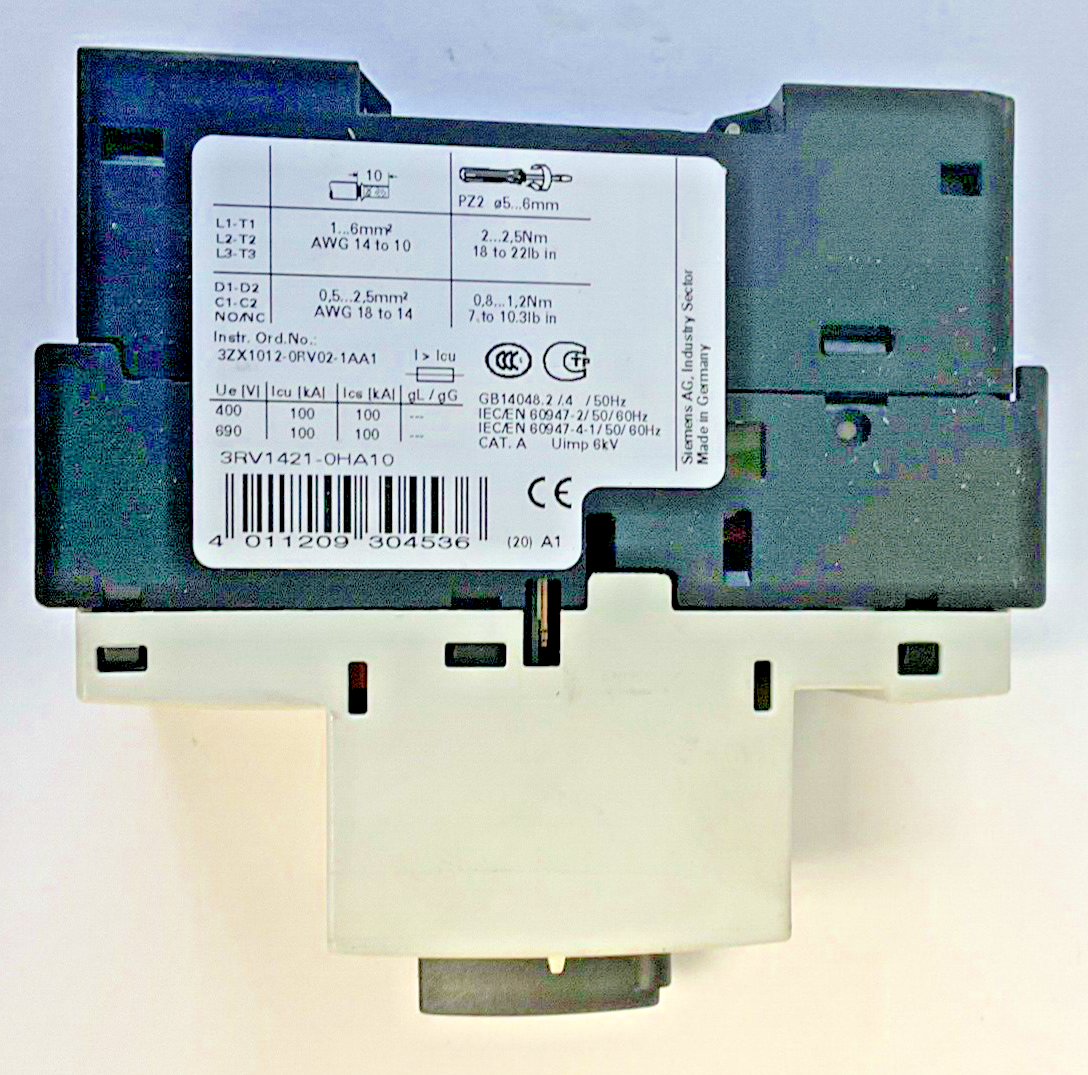 SIEMENS 3RV1421-0HA10 COMBINATION MOTOR CONTROL 0.55-0.8A