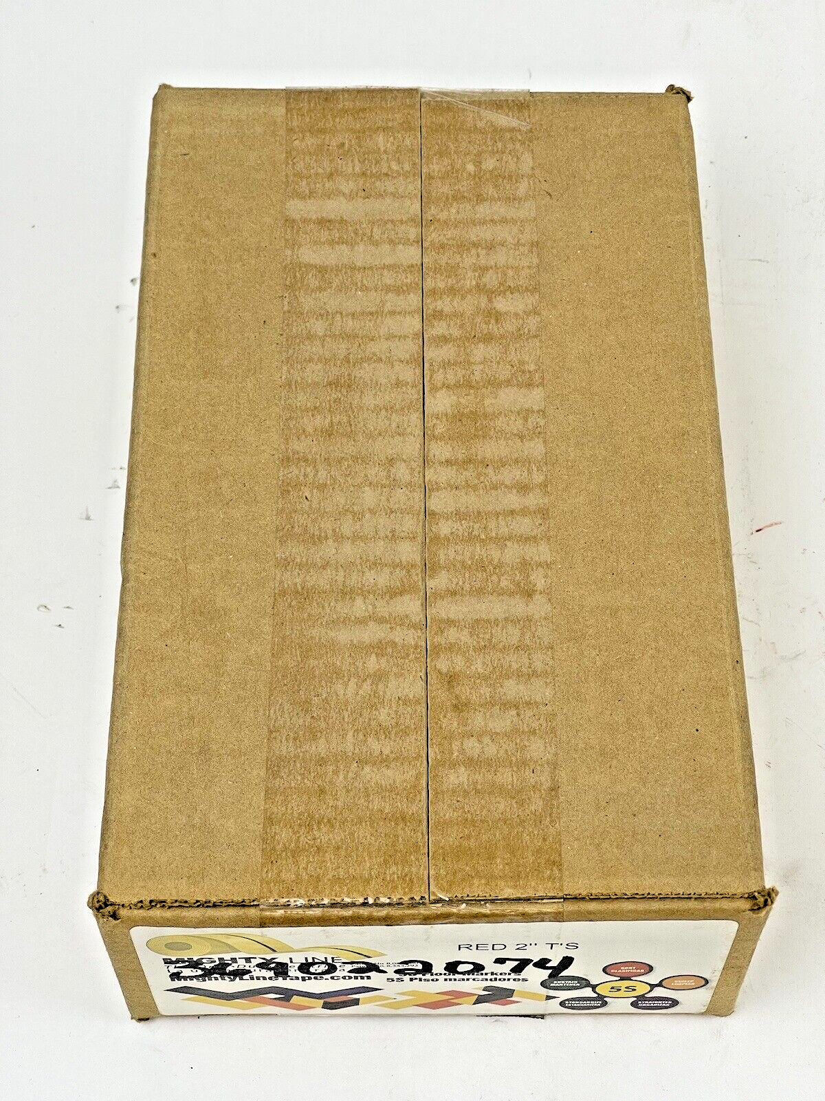 MIGHTY LINE TAPE - RED T - BOX of 100 - INDUSTRIAL TAPE - T's - 6"X6"X2"