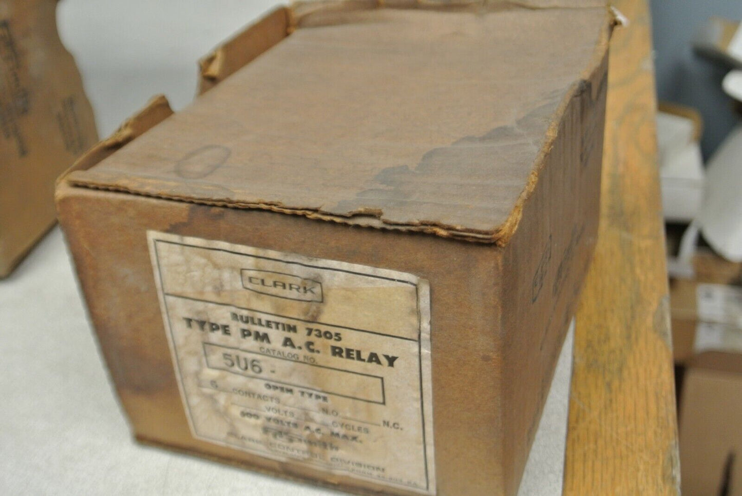 CLARK 5U6-76 / RELAY BUL. 7305 TYPE PM / 6 CONTACTS 110-120V COIL / NEW SURPLUS