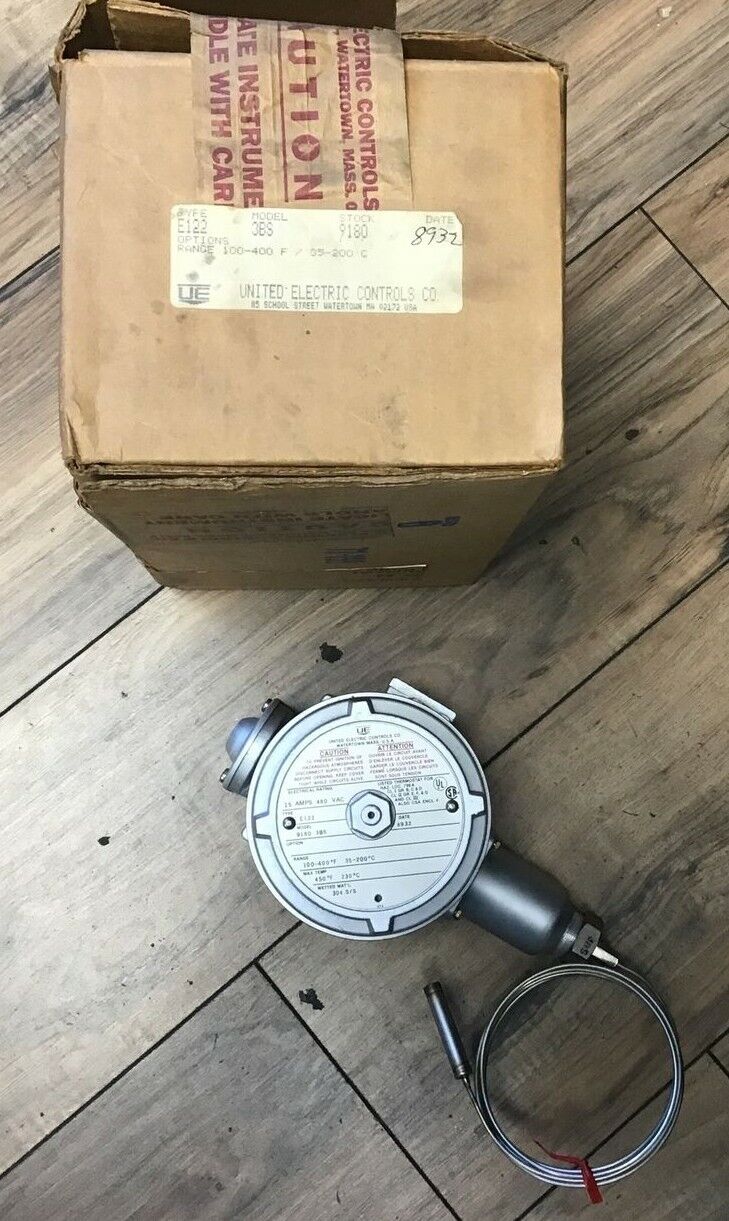 UNITED ELECTRIC CONTROLS TEMP SWITCH TYPE E122 MODEL 9180 3BS 100-400*F35-200*C