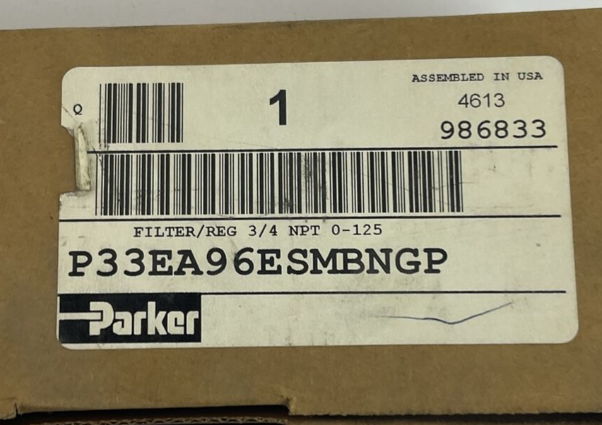 PARKER P33EA96ESMBNGP FILTER REGULATOR 0-125 PSIG