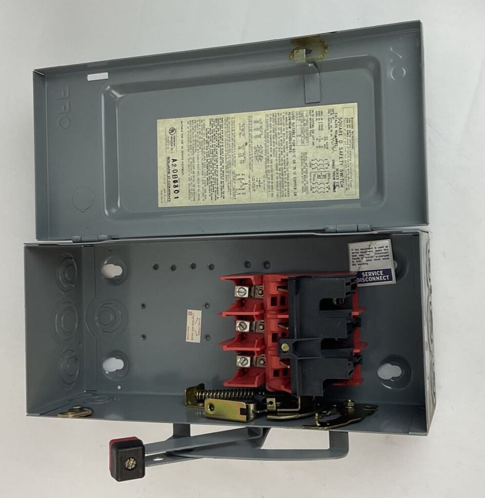 SQUARE D HU361 SAFETY SWITCH NON-FUSIBLE SER.ER 30A 600V