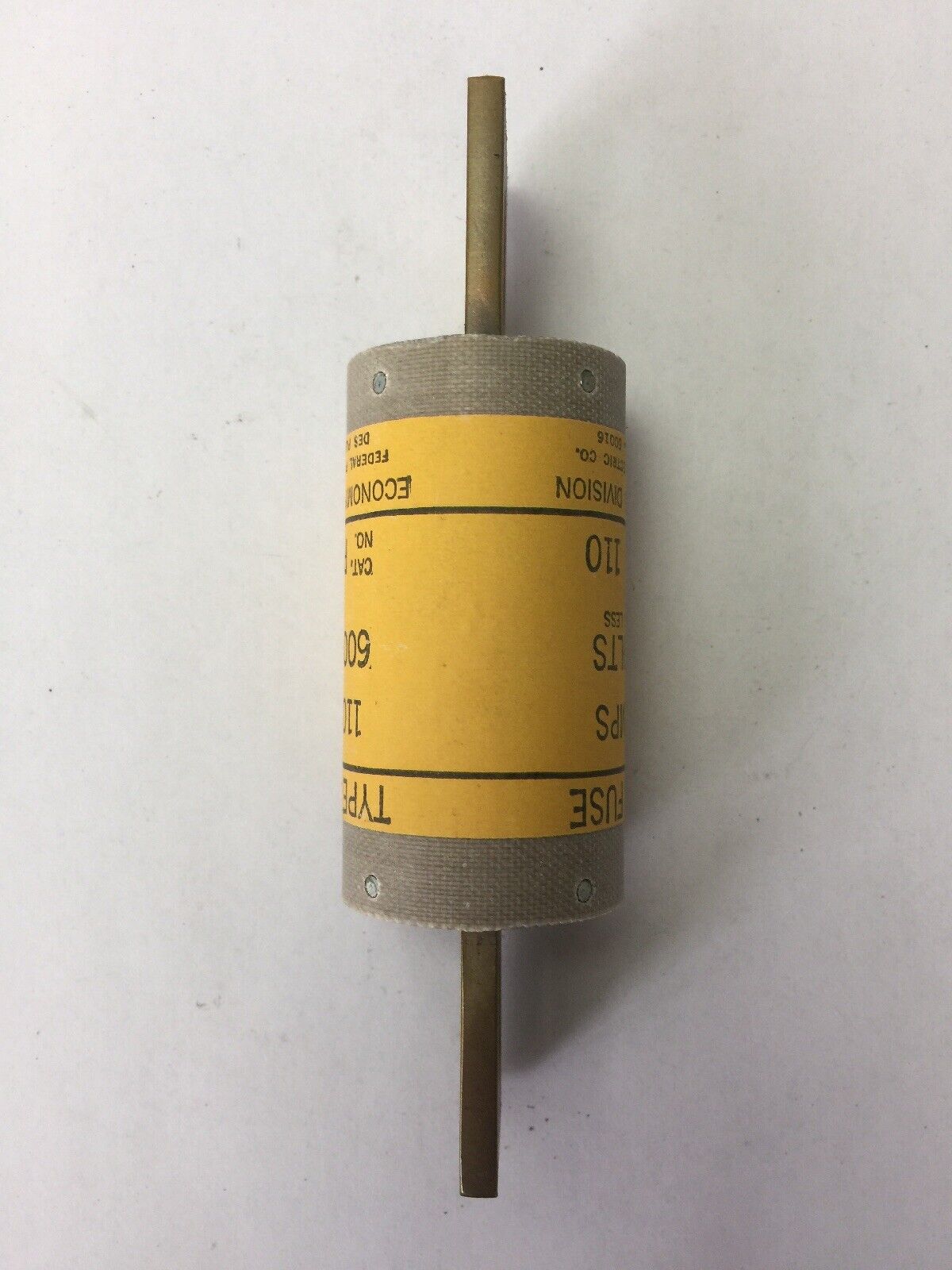 ECONOMY FUSE DIVISION RFC 110 TYPE-RF FUSE 110 AMP 600 VOLTS FEDERAL PACIFIC