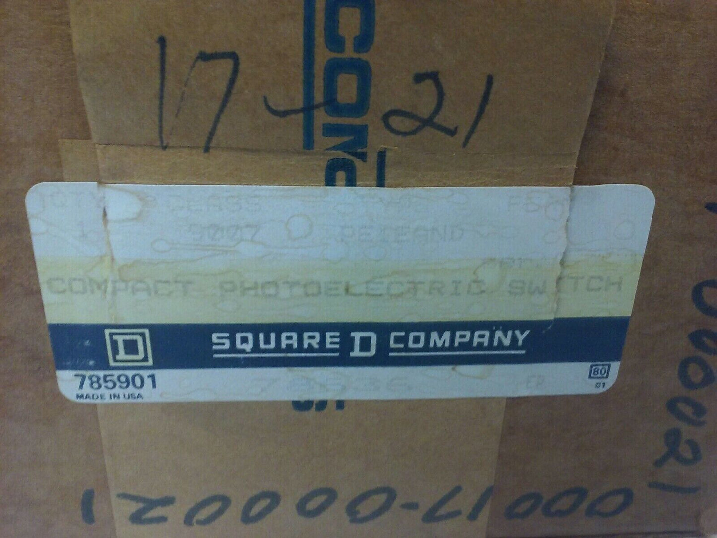 SQUARE D CLASS 9007 TYPE PE1EAND 9007-PE1EAND COMPACT PHOTOELECTRIC SWITCH