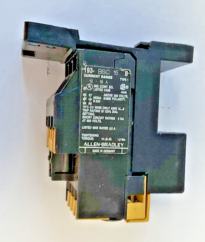 ALLEN BRADLEY 193BSC 15 OVERLOAD RELAY SER.B 10-16A /193-BPM1 SER.C