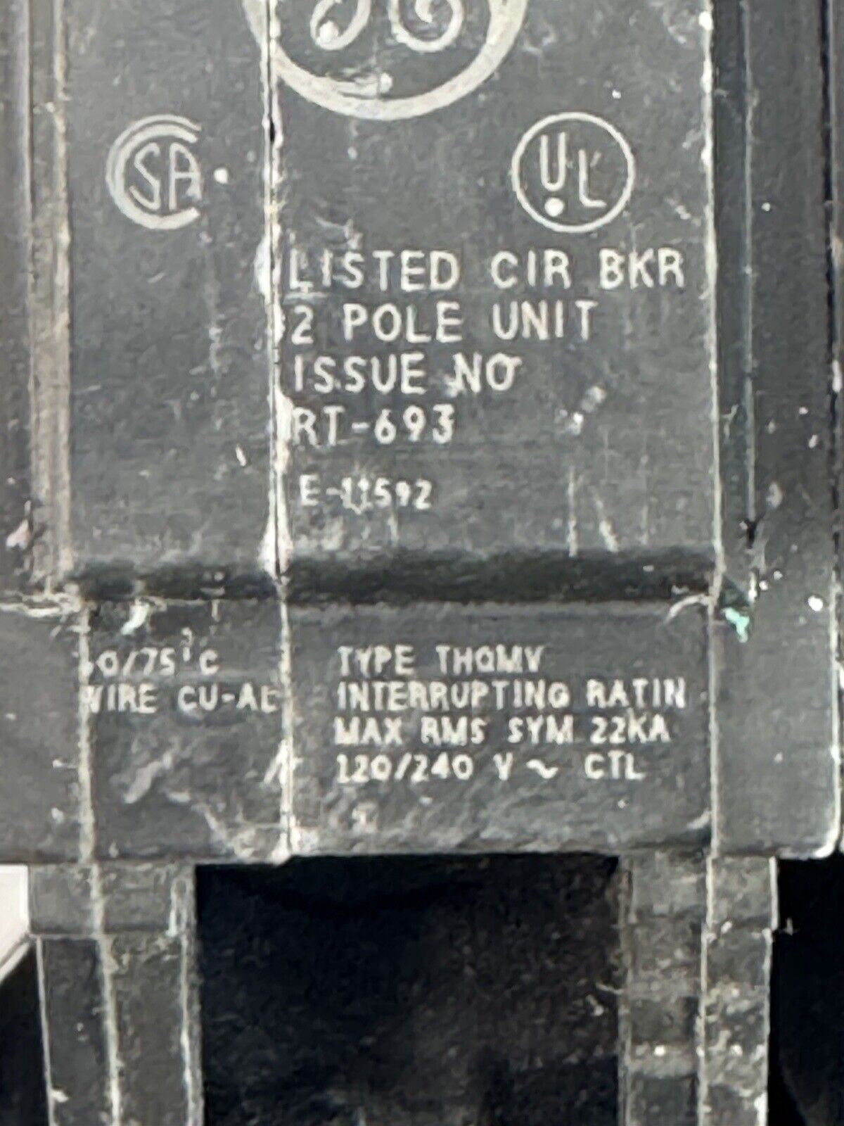 GE - THQMV4200E - THERMAL MAGNETIC CIRCUIT BREAKER - 2 POLE, 200 A, 240 VAC