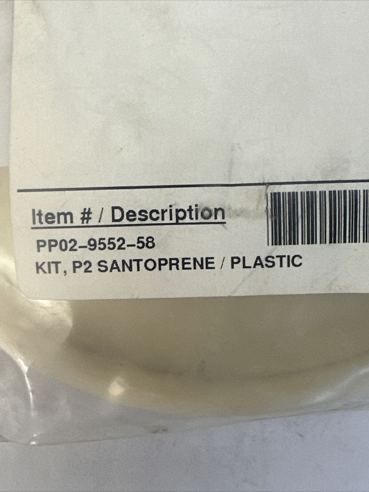 PUMPER PARTS PP02-9552-58 KIT P2 SANTOPRENE PLASTIC