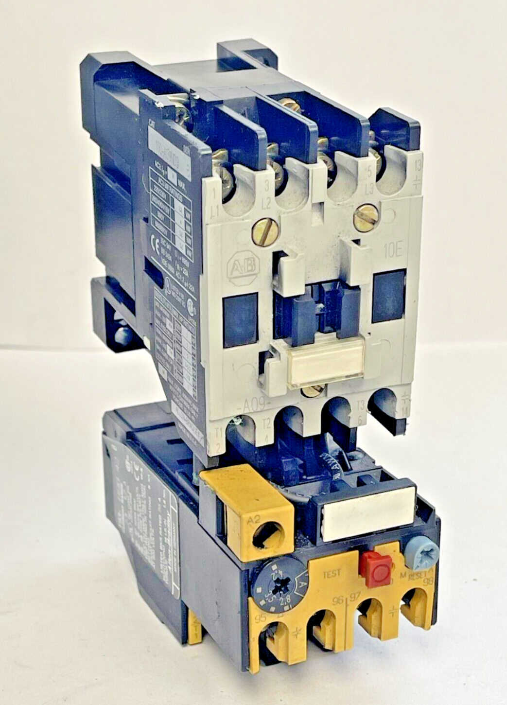 ALLEN BRADLEY - 100-A09ND3 SER. B CONTACTOR & 193-BSB 42 SER. B RELAY