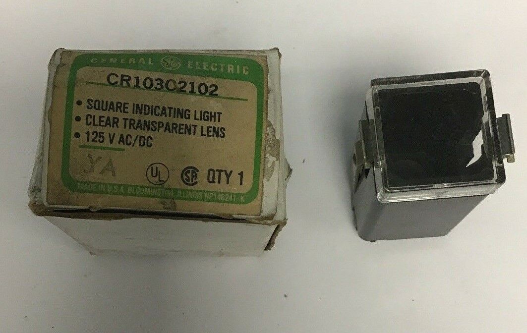 GE CR103C2102 SQUARE INDICATING LIGHT CLEAR LENS 125VAC/DC