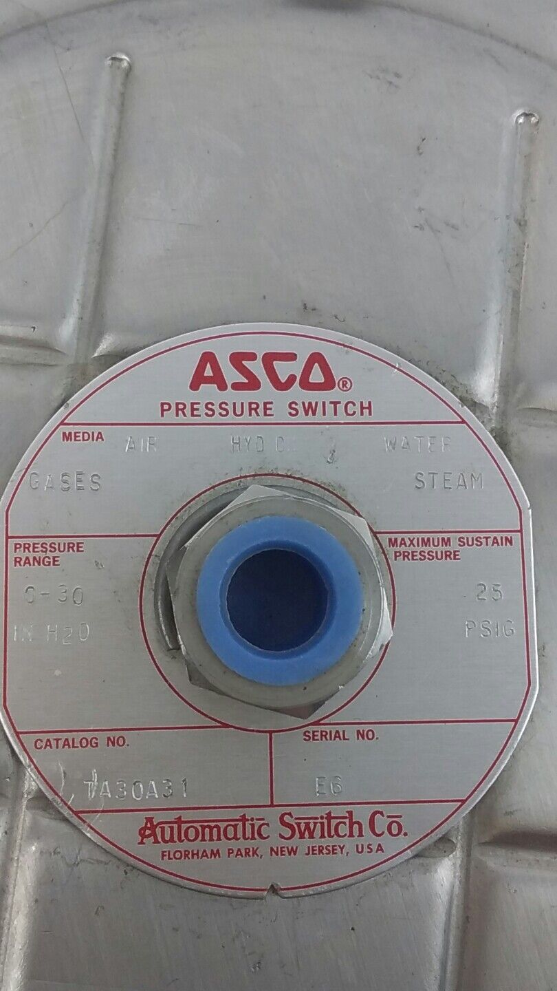 ASCO TA30A31 PREESSURE SWITCH