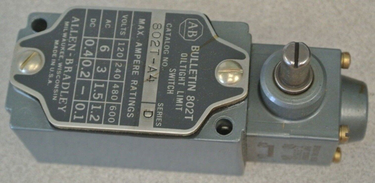 ALLEN-BRADLEY 802T-A4 / OILTIGHT LIMIT SWITCH / CCW 1-WAY REVERSIBLE / NEW SURPL