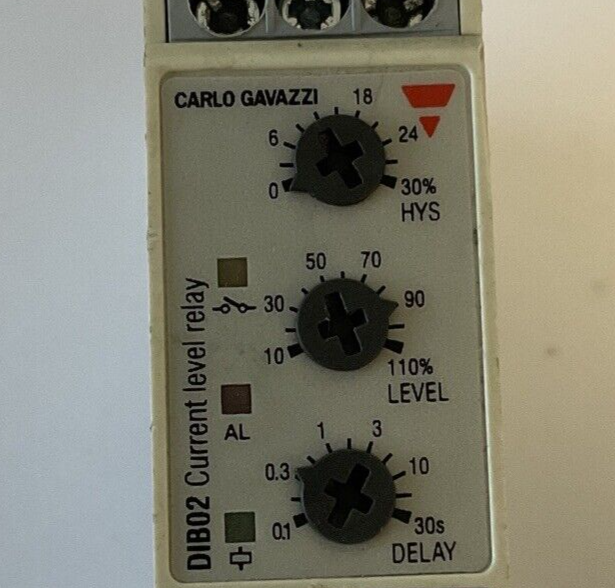 CARLO GAVAZZI DIB02CB23150MV CURRENT LEVEL RELAY 115/230VAC 50/60HZ 3VA