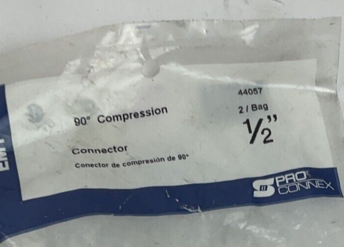 EMT SET SCREW CONN. 1/2" 44230 , PULL ELBOW 3/4" 44562 , 90* COMPRESSION 44057