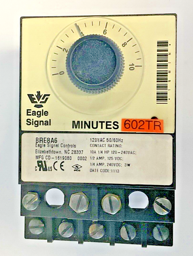 EAGLE SIGNAL BRE8A6 RESET TIMER 120VAC 50/60HZ